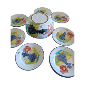 Celina‎ portugal pottery Lg Bowl w.8 plates